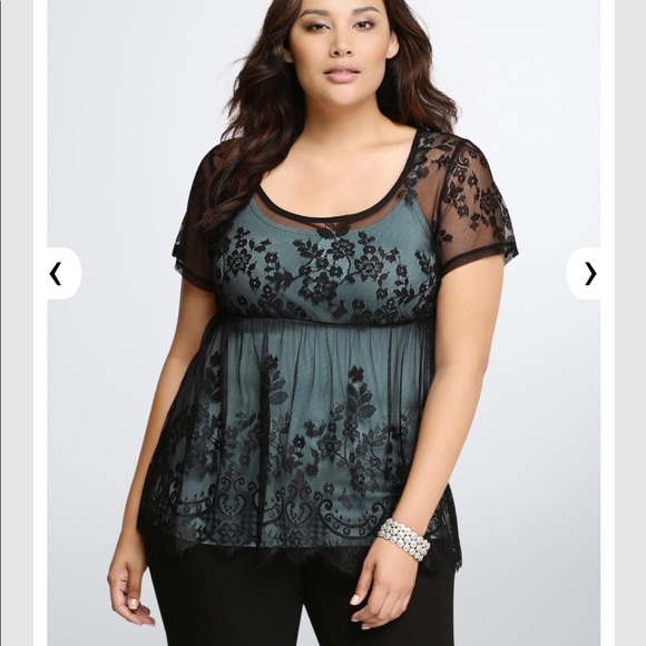 torrid Tops - Torrid Lace Peplum Top